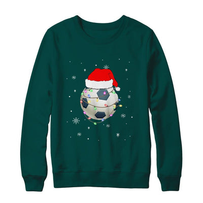 Santa Hat Soccer Christmas Gifts-T-Shirt & Sweatshirt-Crewneck Sweatshirt-Deep Forest
