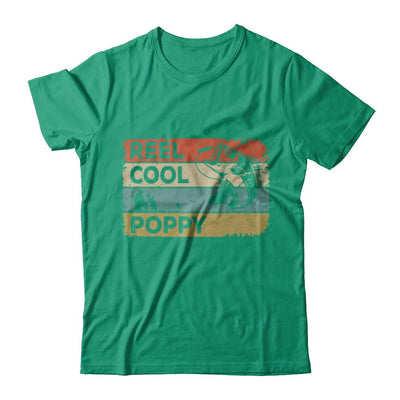 Vintage Reel Cool Poppy Fish Fishing Fathers Day-T-Shirt & Hoodie-Classic T-Shirt-Kelly Green