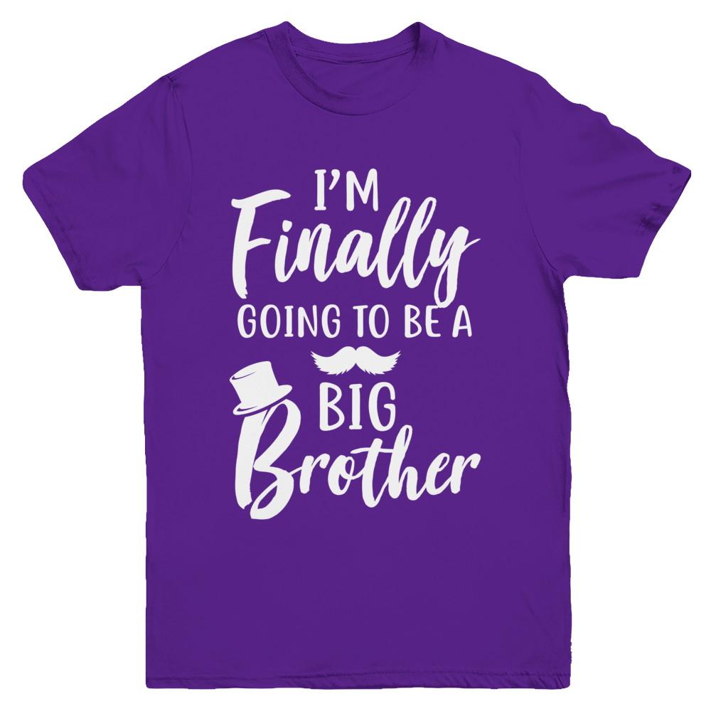 Cute I Am Finally Going To Be A Big Brother Youth-Youth Shirt-Youth T-Shirt-Purple