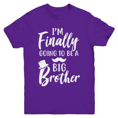 Cute I Am Finally Going To Be A Big Brother Youth-Youth Shirt-Youth T-Shirt-Purple