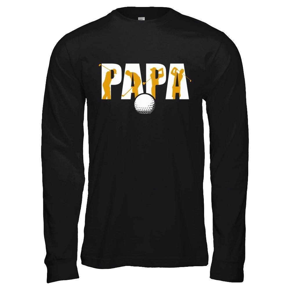 Golf Papa Father's Day-T-Shirt & Hoodie-Long Sleeve T-Shirt-Black