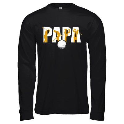 Golf Papa Father's Day-T-Shirt & Hoodie-Long Sleeve T-Shirt-Black
