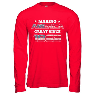 Making America Great Since 1963 58th Birthday-T-Shirt & Hoodie-Long Sleeve T-Shirt-Red
