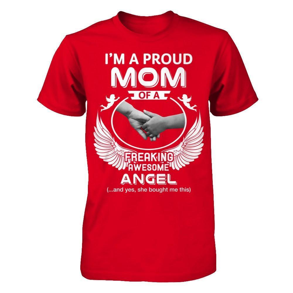 I'm A Proud Mom Of A Freaking Awesome Angel-T-Shirt & Hoodie-Premium T-Shirt-Red