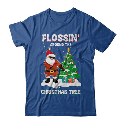 Flossin' Around The Christmas Tree Flossing Santa-T-Shirt & Hoodie-Classic T-Shirt-Royal