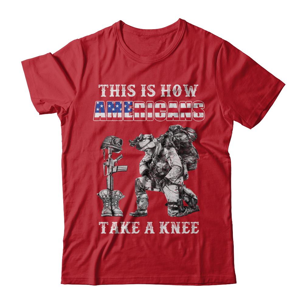 Veteran This Is How Americans Take A Kneel-T-Shirt & Hoodie-Classic T-Shirt-Red