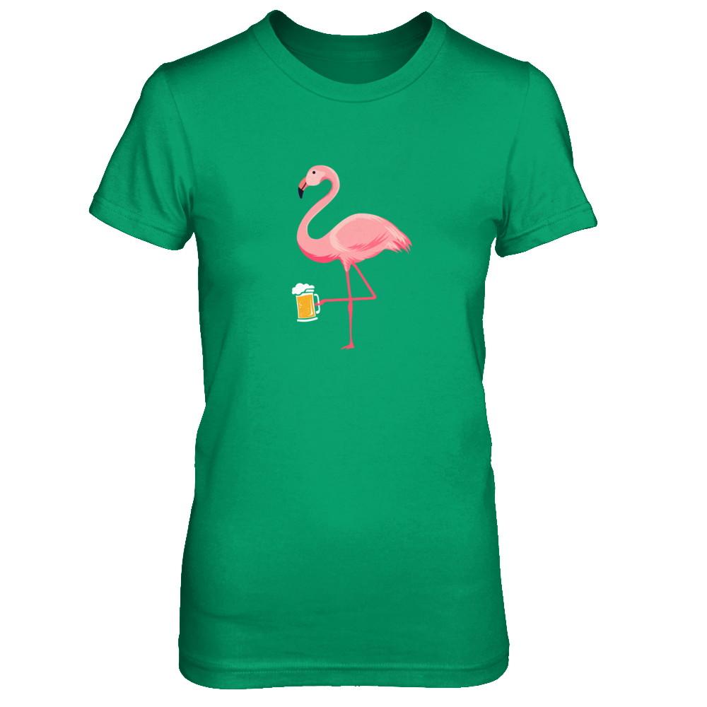 Beer Lover's Pink Flamingo Fun Party Beer-T-Shirt & Tank Top-Women's T-Shirt-Irish Green