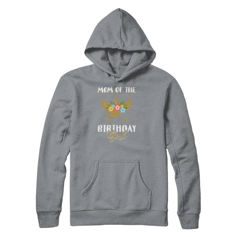 Cute Unicorn Mom Of The Birthday Girl-T-Shirt & Tank Top-Pullover Hoodie-Light Steel