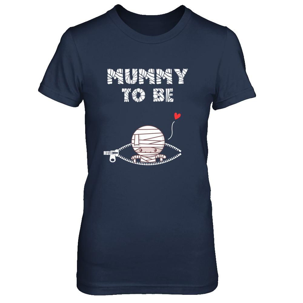 Cute Baby Mummy To Be Pregnant Halloween Costume-T-Shirt & Hoodie-Women's T-Shirt-Navy