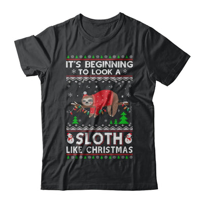 It's Beginning To Look A Sloth Like Christmas Sweater-T-Shirt & Sweatshirt-Classic T-Shirt-Black