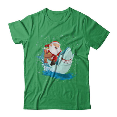 Santa Claus Riding Shark Christmas Xmas Gift-T-Shirt & Sweatshirt-Premium T-Shirt-Kelly Green