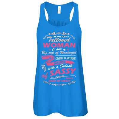 I'm Not Just A Tattooed Woman I'm A Big Cup Of Wonderful-T-Shirt & Tank Top-Women's Flowy Racerback Tank-True Royal