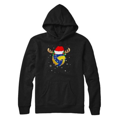 Santa Hat Volleyball Reindeer Christmas Gifts-T-Shirt & Sweatshirt-Pullover Hoodie-Black