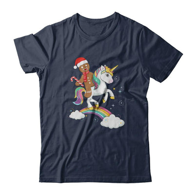 Gingerbread Man Riding A Unicorn Christmas Xmas Gift-T-Shirt & Sweatshirt-Classic T-Shirt-Navy
