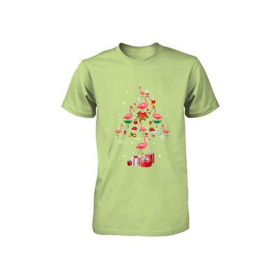 Santa Flamingo Christmas Tree Gift Youth-Youth Shirt-Toddler T-Shirt-Key Lime