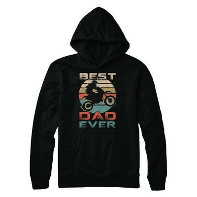 Vintage Best Motocross Dad Ever Gift Father's Day-T-Shirt & Hoodie-Pullover Hoodie-Black