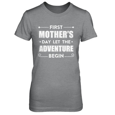 First Mother's Day Let The Adventure Begin Mommy-T-Shirt & Hoodie-Women's T-Shirt-Sport Grey