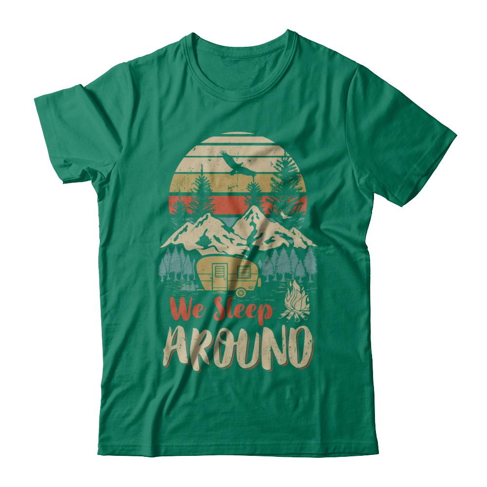 Vintage We Sleep Around Funny Husband Wife Camping-T-Shirt & Hoodie-Classic T-Shirt-Kelly Green