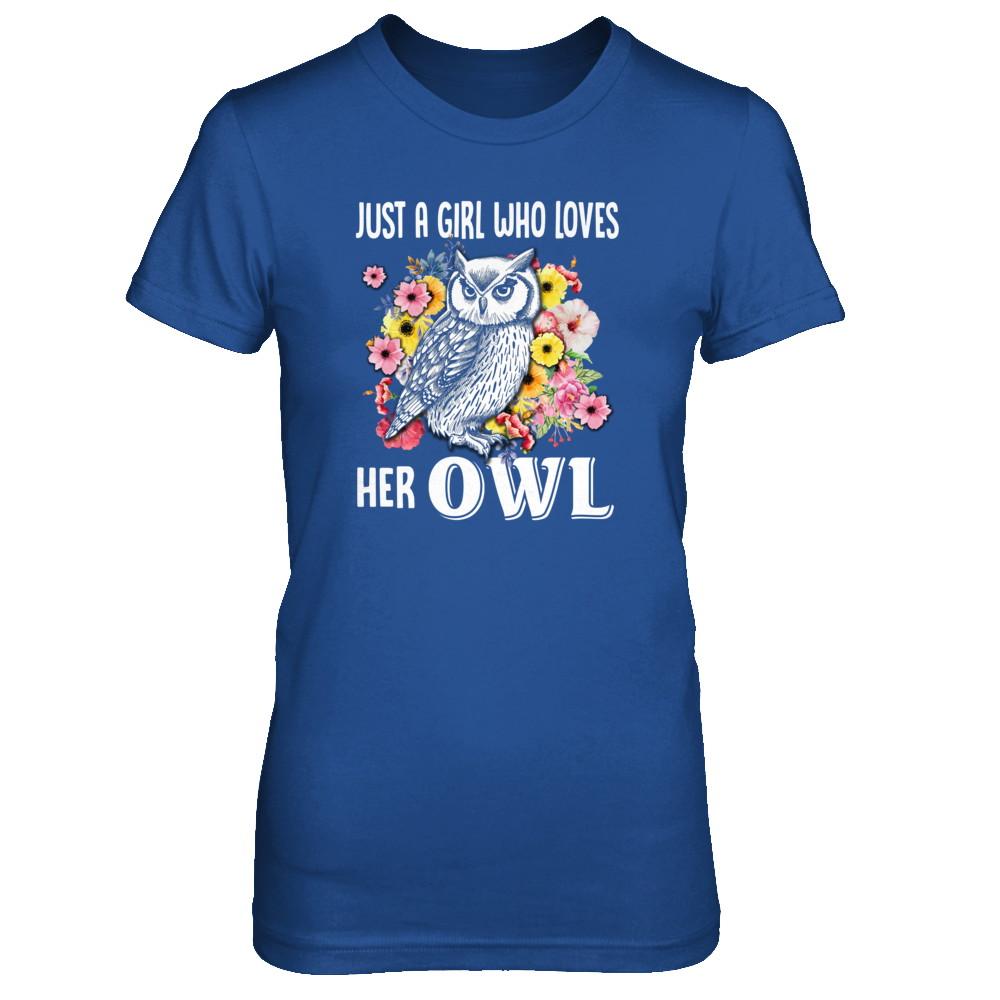 Just A Girl Who Loves Her Owl-T-Shirt & Tank Top-Women's T-Shirt-Royal