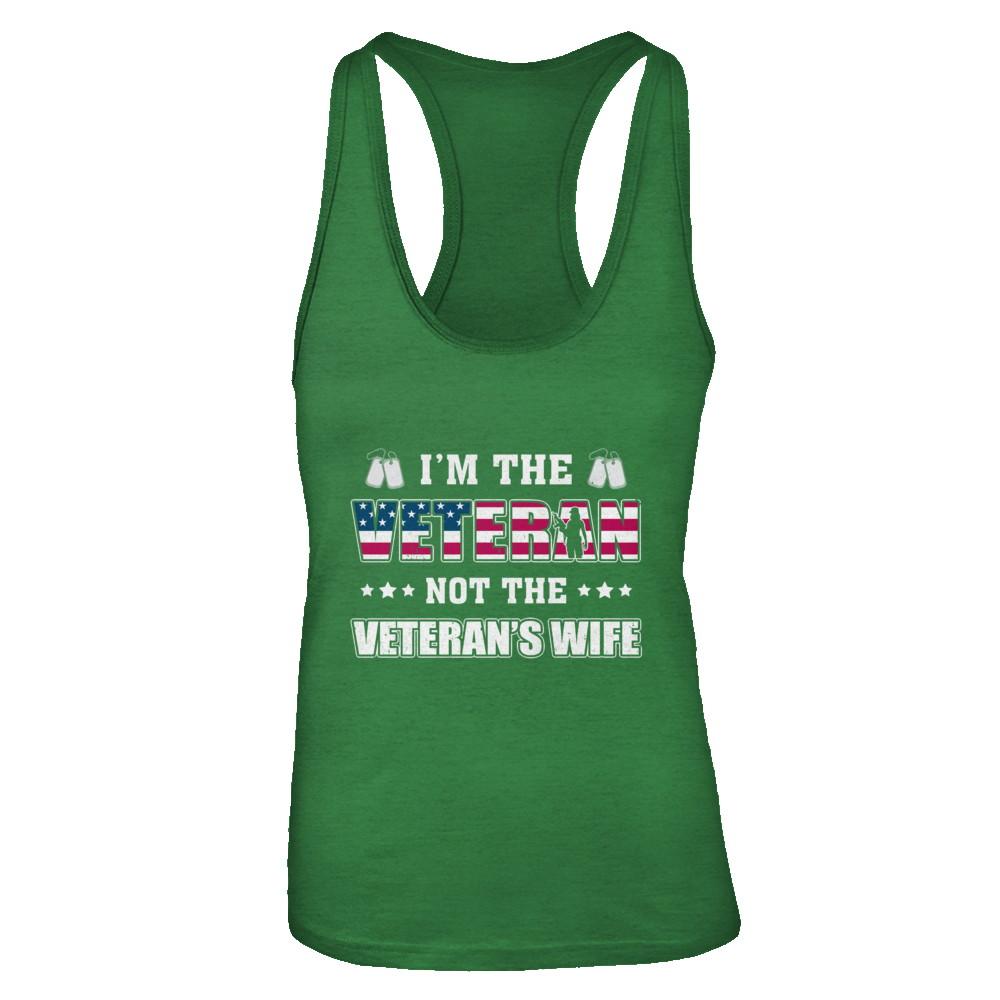 I'm The Veteran Not The Veteran's Wife-T-Shirt & Tank Top-Women's Ideal Racerback Tank-Kelly Green