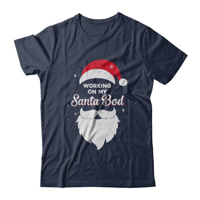 Working On My Santa Bod Pajamas Dad Papa Christmas-T-Shirt & Sweatshirt-Classic T-Shirt-Navy
