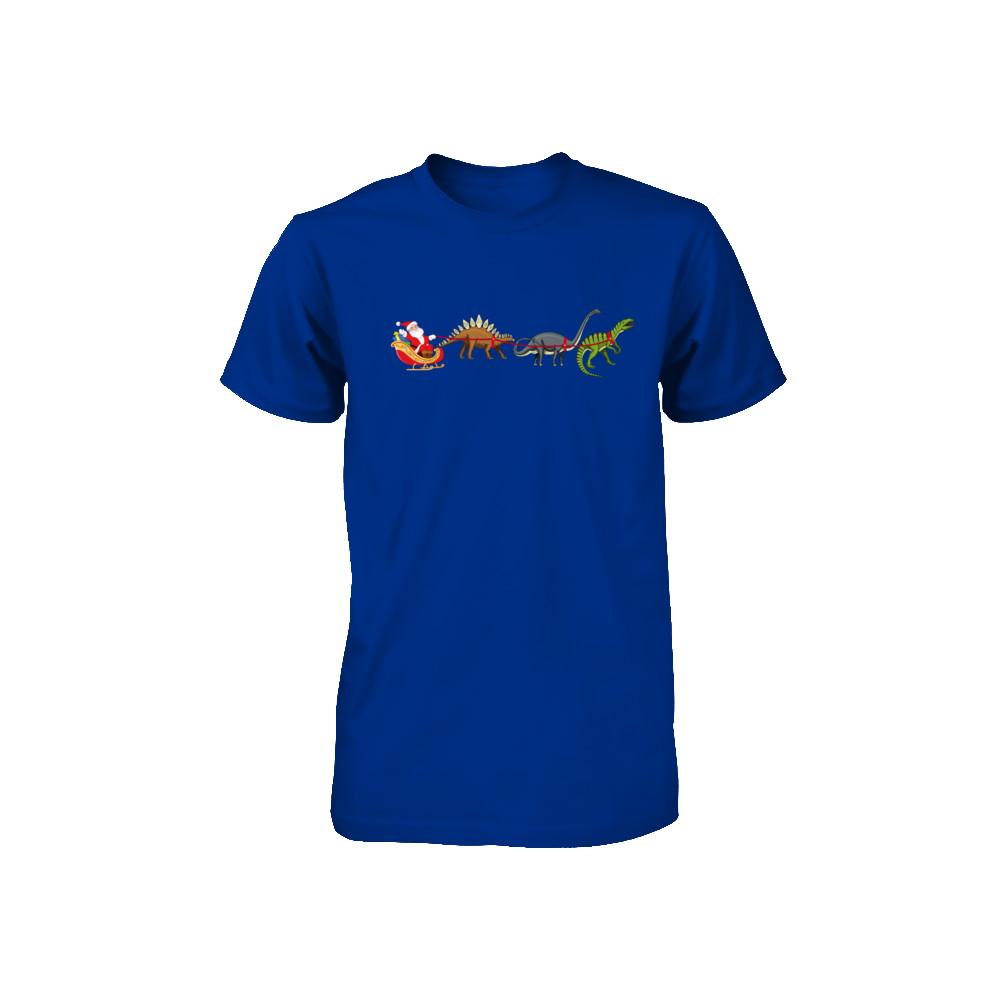 Xmas Cool Santa Sleigh Dinosaur Christmas Gift Youth-Youth Shirt-