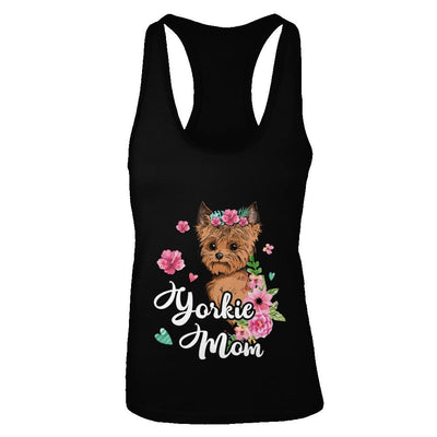 Yorkie Mom Funny Dog Mom Gift Idea-T-Shirt & Tank Top-Women's Ideal Racerback Tank-Black