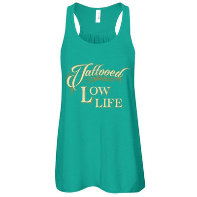 Tattooed Low Life-T-Shirt & Tank Top-Women's Flowy Racerback Tank-Kelly