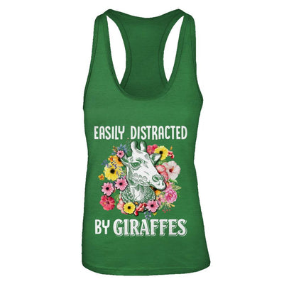 Easily Distracted By Giraffes-T-Shirt & Tank Top-Women's Ideal Racerback Tank-Kelly Green