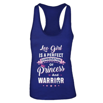 Leo Girl Princess Warrior July August Birthday-T-Shirt & Tank Top-Women's Ideal Racerback Tank-Royal