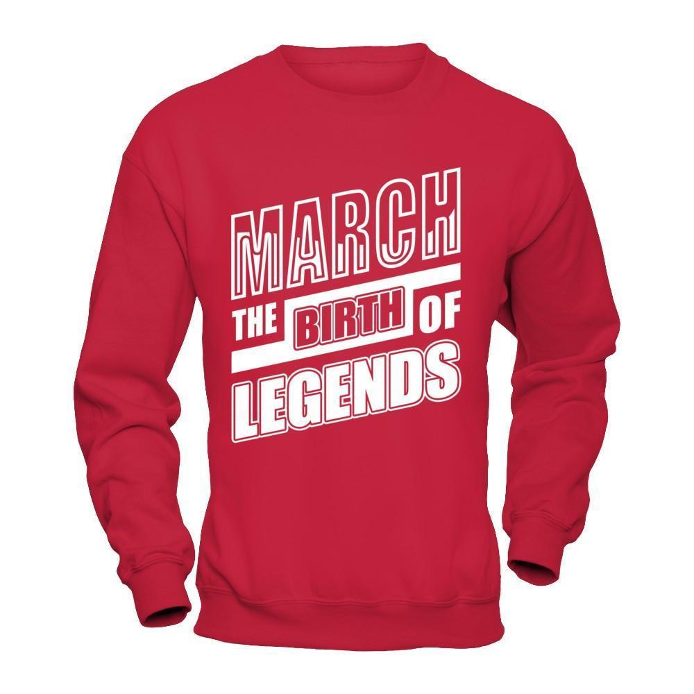 March The Birth Of Legends-T-Shirt & Hoodie-Crewneck Sweatshirt-Red