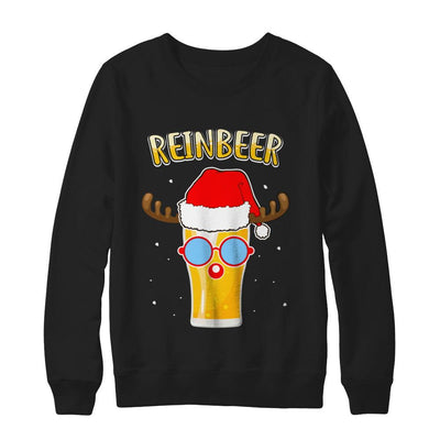 Funny Christmas Gift Beer Reindeer Lovers Reinbeer-T-Shirt & Sweatshirt-Crewneck Sweatshirt-Black