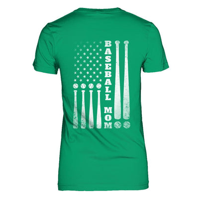 American Flag Vintage Baseball Mom Mother's Day-T-Shirt & Hoodie-Women's T-Shirt-Irish Green