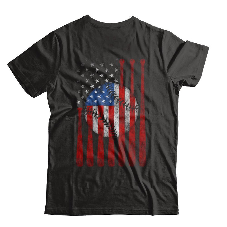 American Flag Vintage Baseball-T-Shirt & Hoodie-Classic T-Shirt-Black