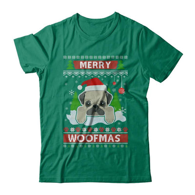 Pug Merry Woofmas Ugly Christmas Sweater-T-Shirt & Sweatshirt-Classic T-Shirt-Kelly Green
