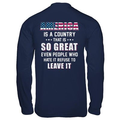 America Is A Country That Is So Great PATRIOTIC Veteran-T-Shirt & Hoodie-Long Sleeve T-Shirt-Navy