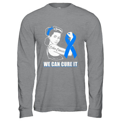 Colon Cancer Awareness Survivor We Can Cure It-T-Shirt & Hoodie-Long Sleeve T-Shirt-Sport Grey