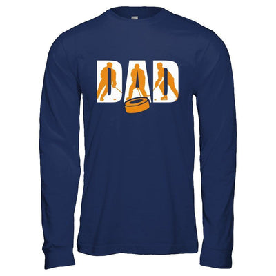 Hockey Dad Father's Day-T-Shirt & Hoodie-Long Sleeve T-Shirt-Navy