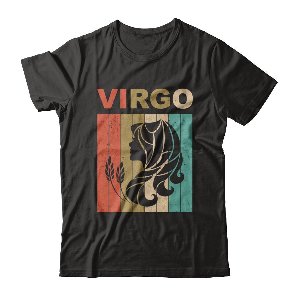 Vintage Virgo Zodiac August September Birthday Gift-T-Shirt & Hoodie-Classic T-Shirt-Black
