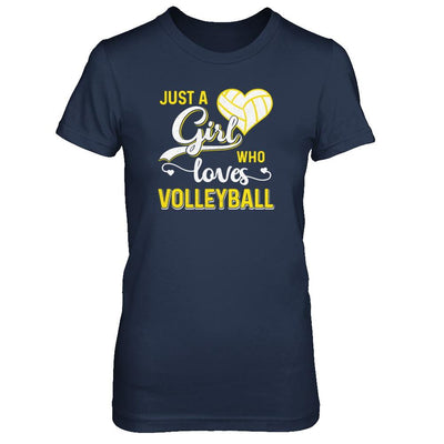 Just A Girl Who Loves Volleyball-T-Shirt & Tank Top-Women's T-Shirt-Navy