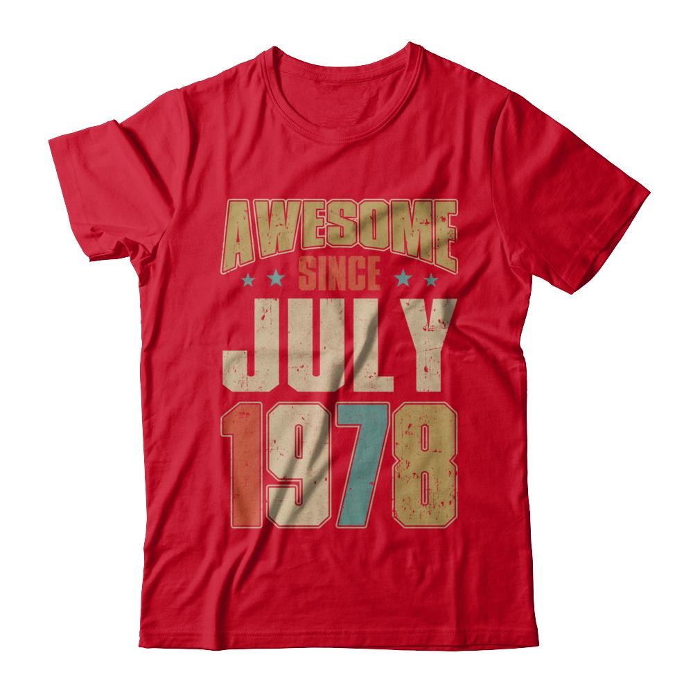 Vintage Retro Awesome Since July 1978 43th Birthday-T-Shirt & Hoodie-Premium T-Shirt-Red