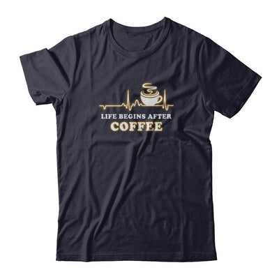 Life Begins After Coffee Heartbeat-T-Shirt & Tank Top-Premium T-Shirt-Midnight Navy