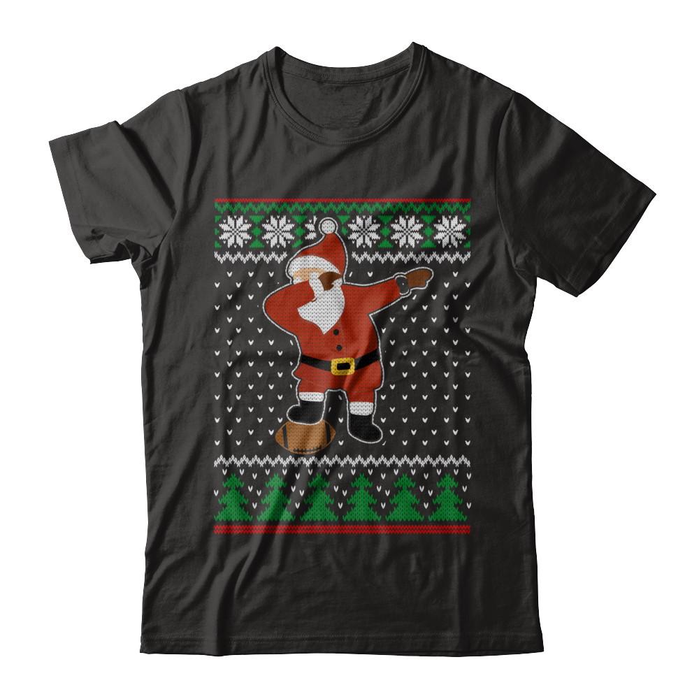 Dabbing Santa Football Ugly Sweater Christmas-T-Shirt & Sweatshirt-Premium T-Shirt-Black