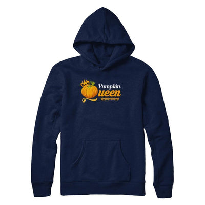 Pumpkin Queen Cute Pumpkin Spice Funny Halloween-T-Shirt & Sweatshirt-Pullover Hoodie-Navy