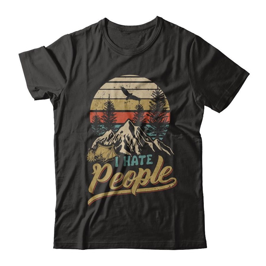 Camping I Hate People Camper Lovers-T-Shirt & Hoodie-Classic T-Shirt-Black