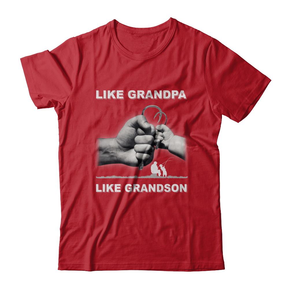 Like Grandpa Like Grandson Fishing Fish Fathers Day-T-Shirt & Hoodie-Classic T-Shirt-Red