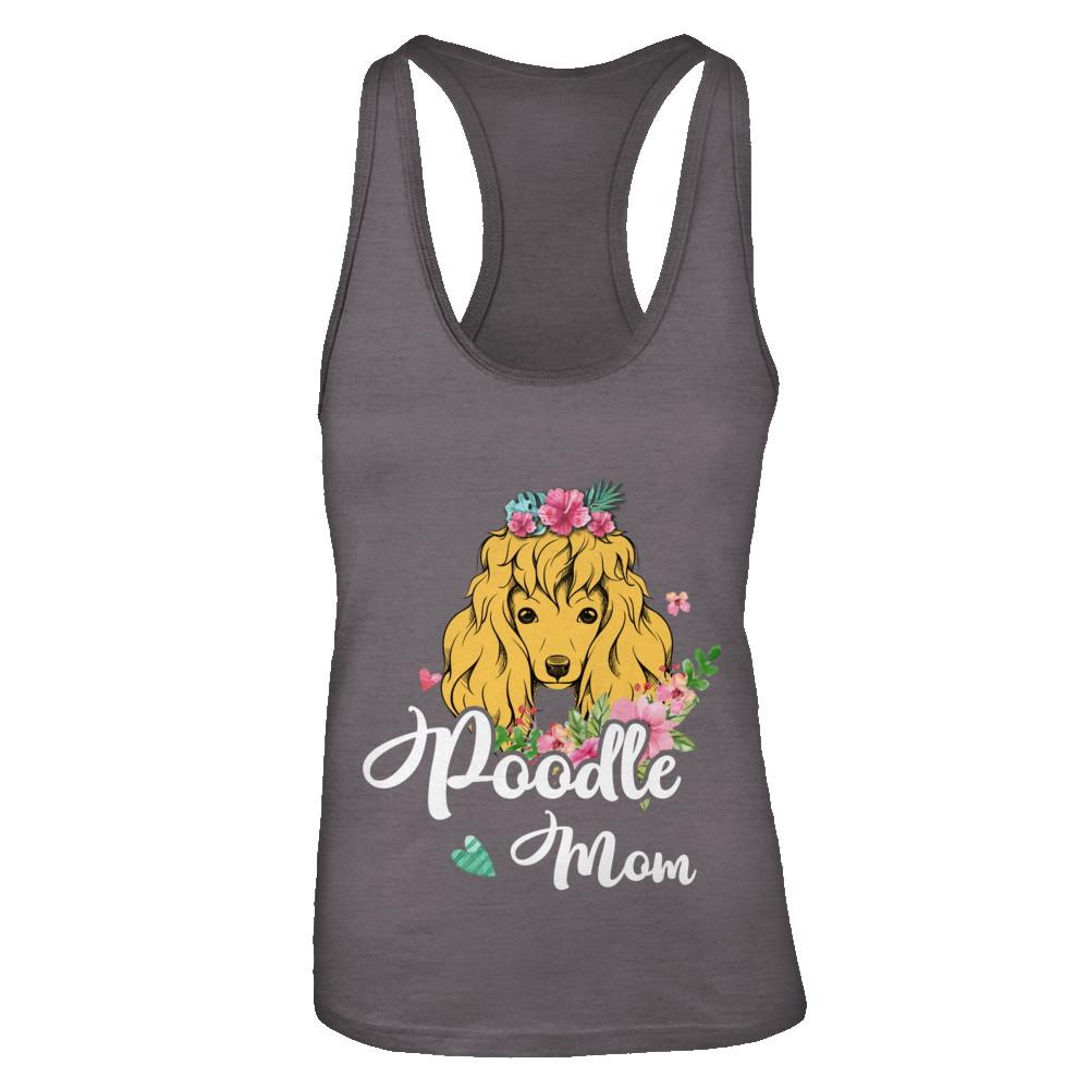 Poodle Mom Funny Dog Mom Gift Idea-T-Shirt & Tank Top-Women's Ideal Racerback Tank-Dark Grey