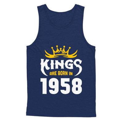 Kings Are Born In 1958 Birthday Gift-T-Shirt & Hoodie-Unisex Tank-Navy