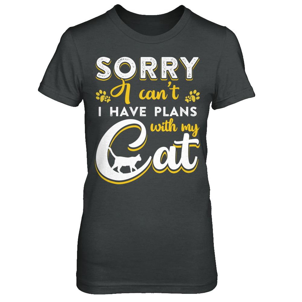 Sorry I Can't I Have Plans With My Cat-T-Shirt & Hoodie-Women's T-Shirt-Dark Heather