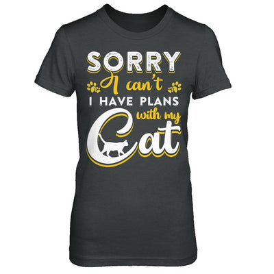 Sorry I Can't I Have Plans With My Cat-T-Shirt & Hoodie-Women's T-Shirt-Dark Heather